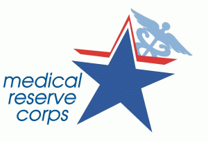 Medical Reserve Corps logo (with stars and the medical staff symbol)