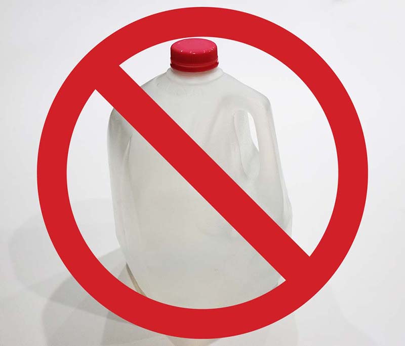 Don't use milk jugs to store water.