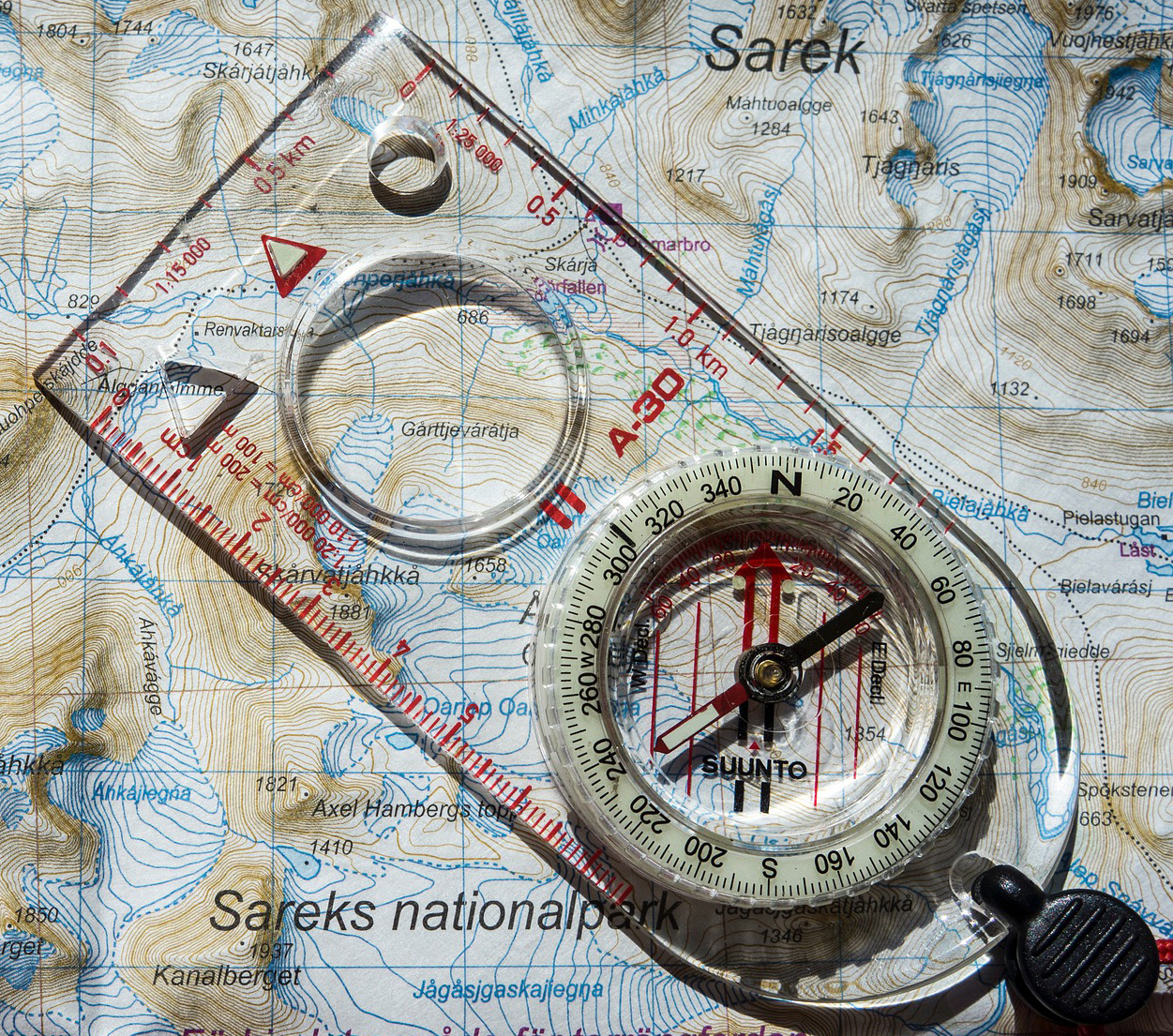 Orienteering Compass and Map