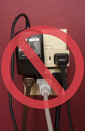 Don't plug too many devices into a wall outlet