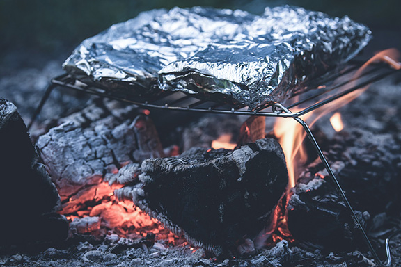 Tin Foil Dinner Over Campfire