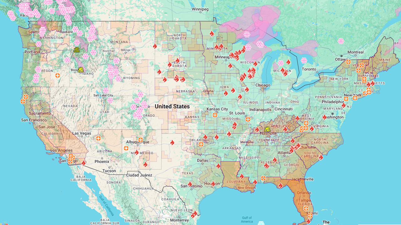 Image of a generic map showing city streets and crime reports.